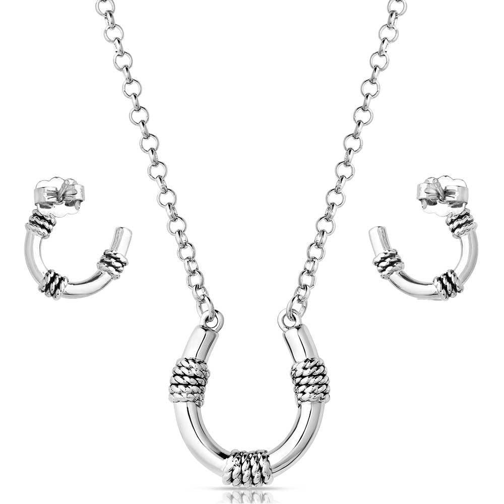 Montana Silversmith JS6038 Roped Horseshoe Crystal Jewelry Set