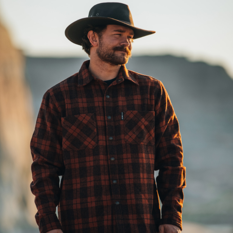 Outback 42667 Men's Clyde Big Shirt - Burnt Orange