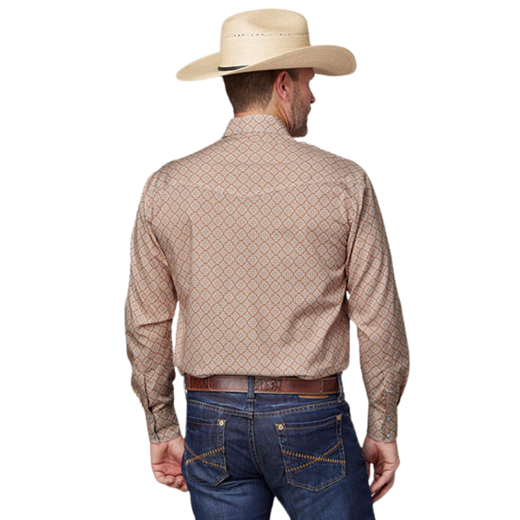 Roper 03-001-0225-4031 MENS L/S SHIRT AMARILLO SNAP ALLOVER PRINT