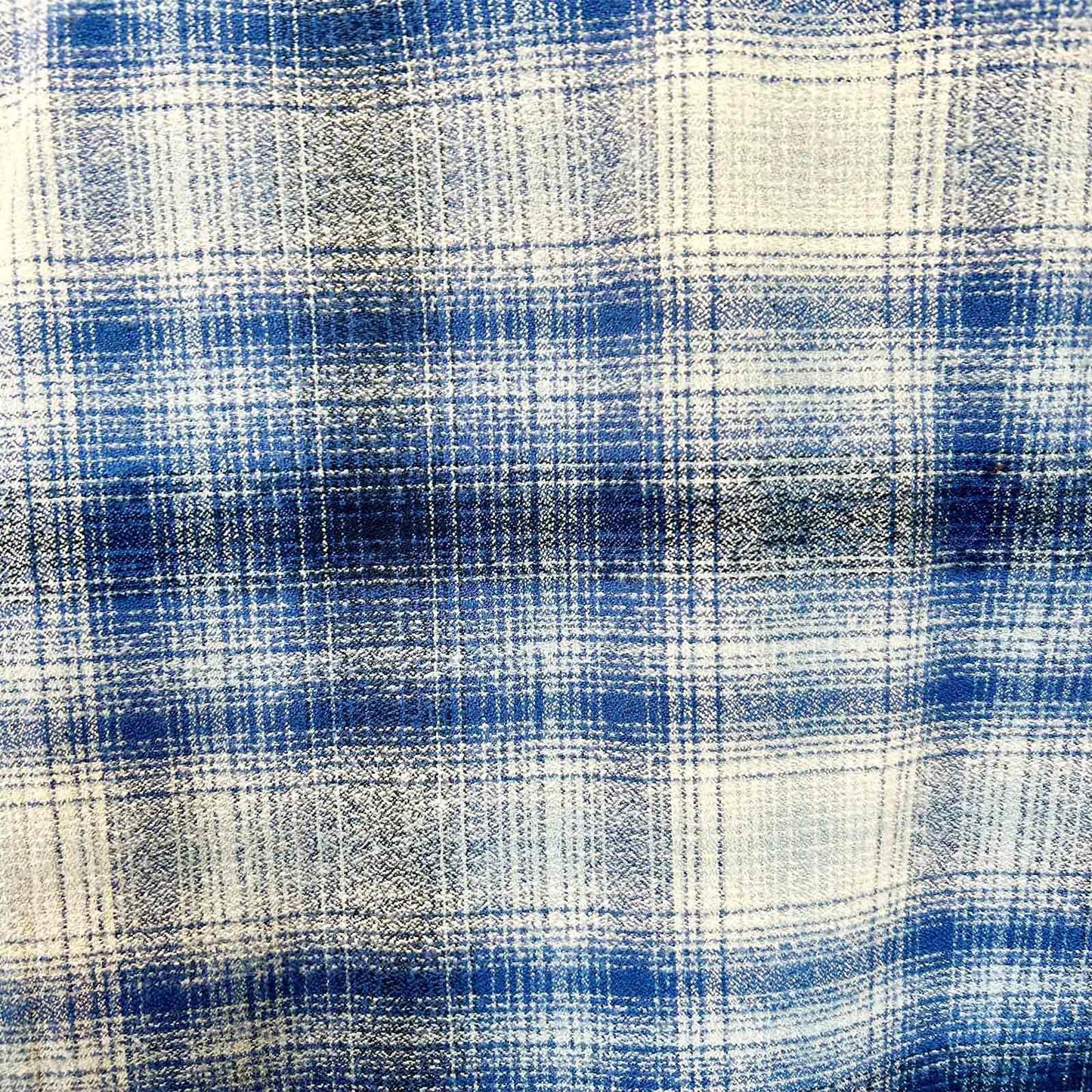 Rockmount 647-BLU/GRY Men's Plush Flannel Blue & Grey Plaid Western Shirt