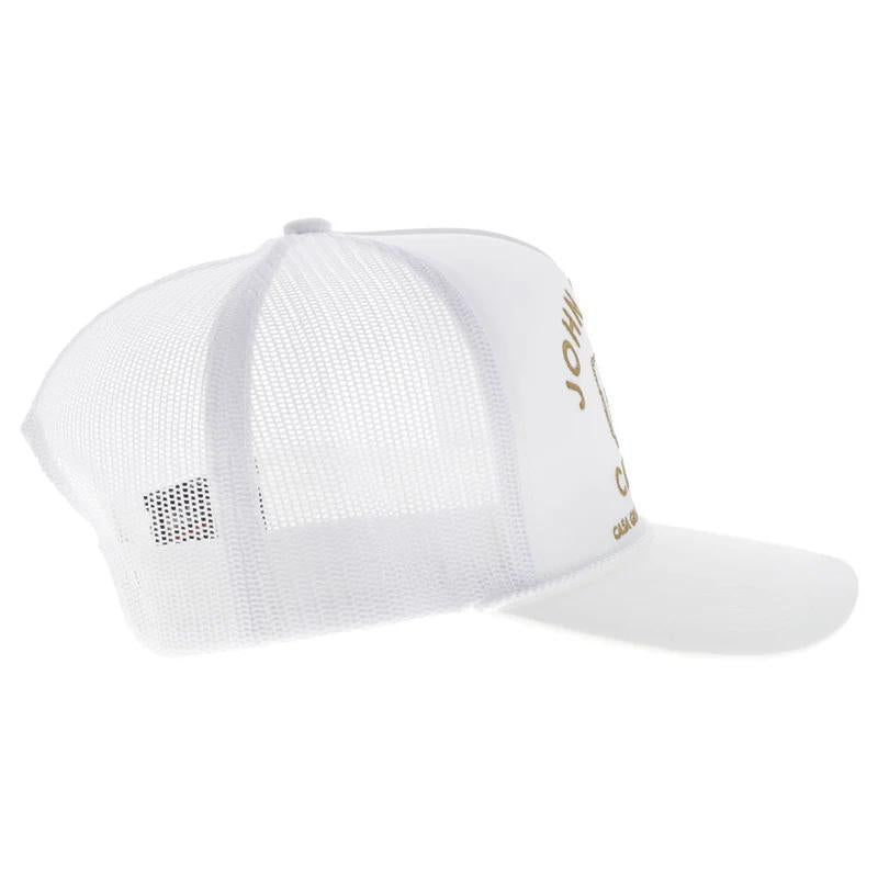 Hooey 2466T-WH John Wayne White Trucker with Mustard Stitched Logo