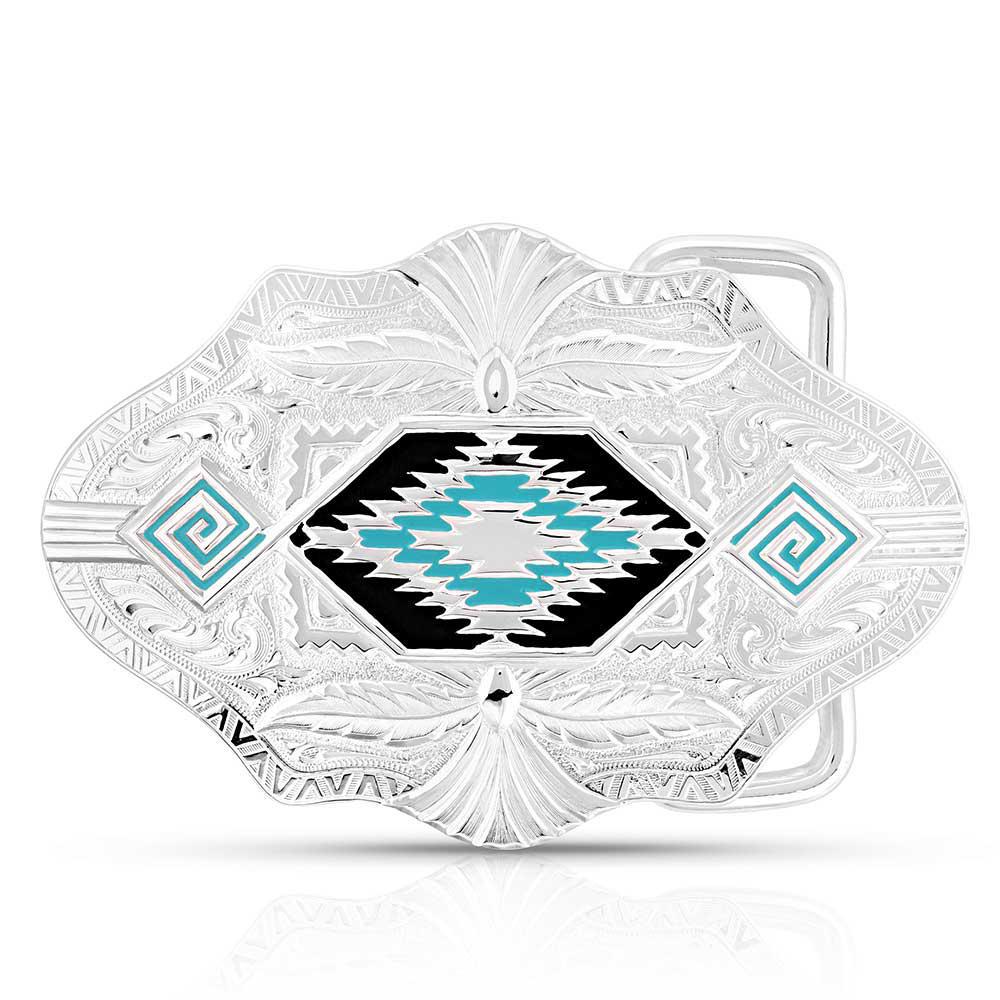Montana Silversmith 1190PT-TQ Medium Scallop Southwestern Skies Buckle