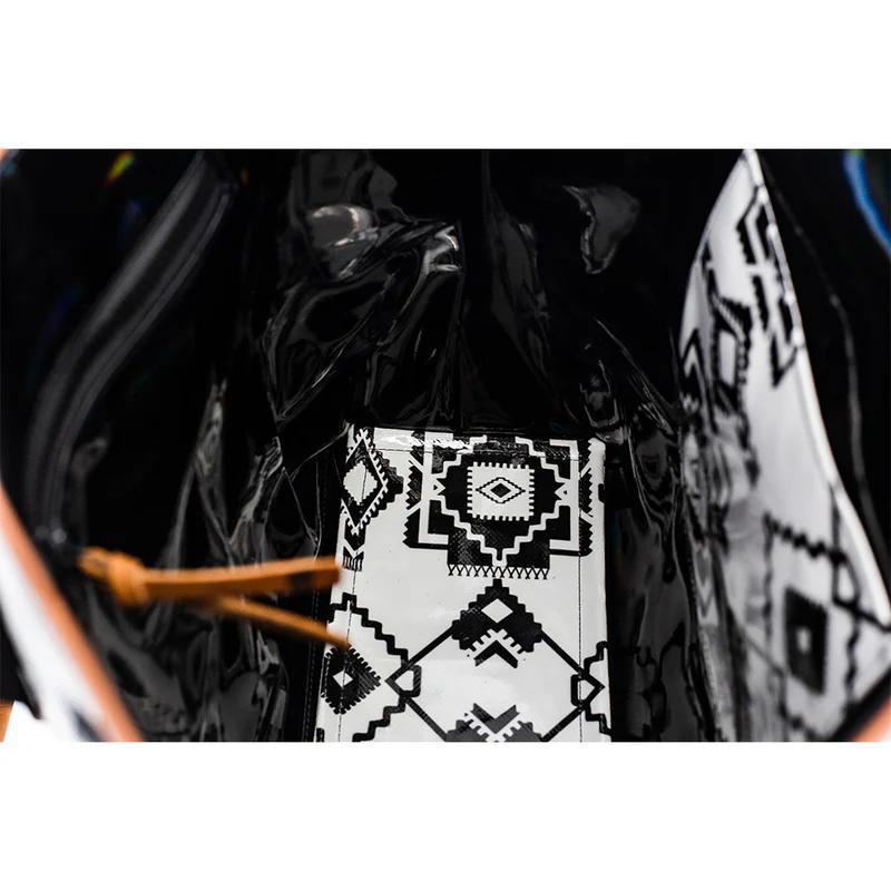 Hooey HCT003-WHBK "WHITERIVER" WHITE/BLACK AZTEC PATTERN CLASSIC TOTE PURSE