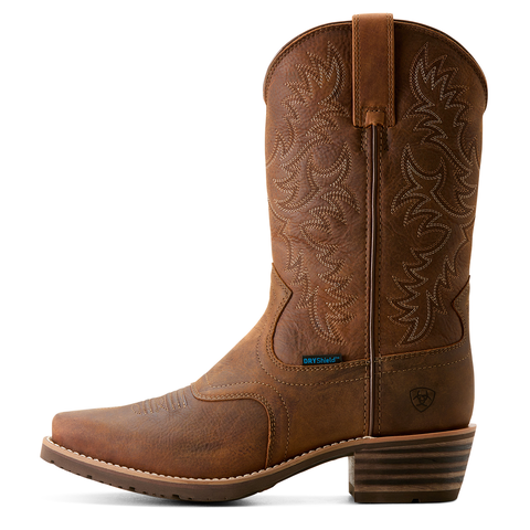 Ariat 10053577 Men's Hybrid Roughstock Square Toe Waterproof Status Brown