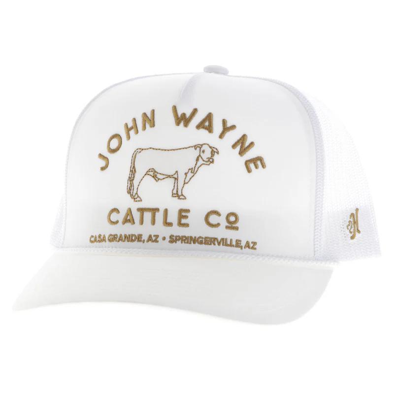 Hooey 2466T-WH John Wayne White Trucker with Mustard Stitched Logo