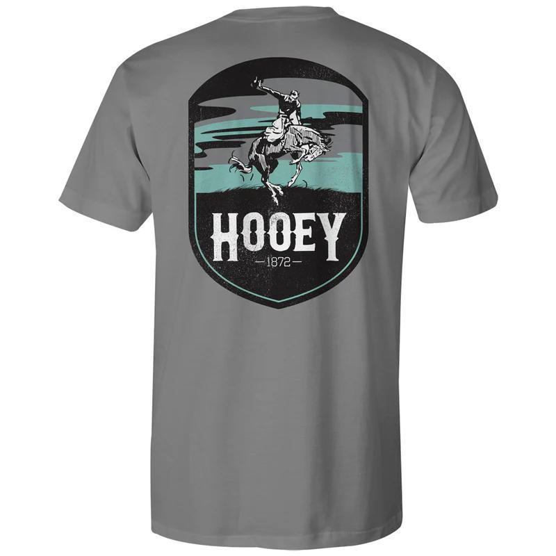 Hooey HT1688GY-Y YOUTH "CHEYENNE" GREY W/TURQUOISE/GREY/WHITE LOGO T-SHIRT