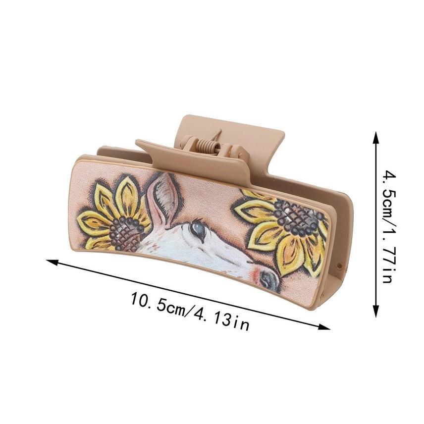 Accity CWAHA0594-2 Cow Sunflower Hair Claw Clip