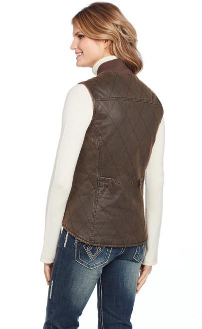 Cripple Creek CW8319-94 ZIP FRONT ENZYME WASHED COTTON VEST WITH CONCEALED CARRY POCKET