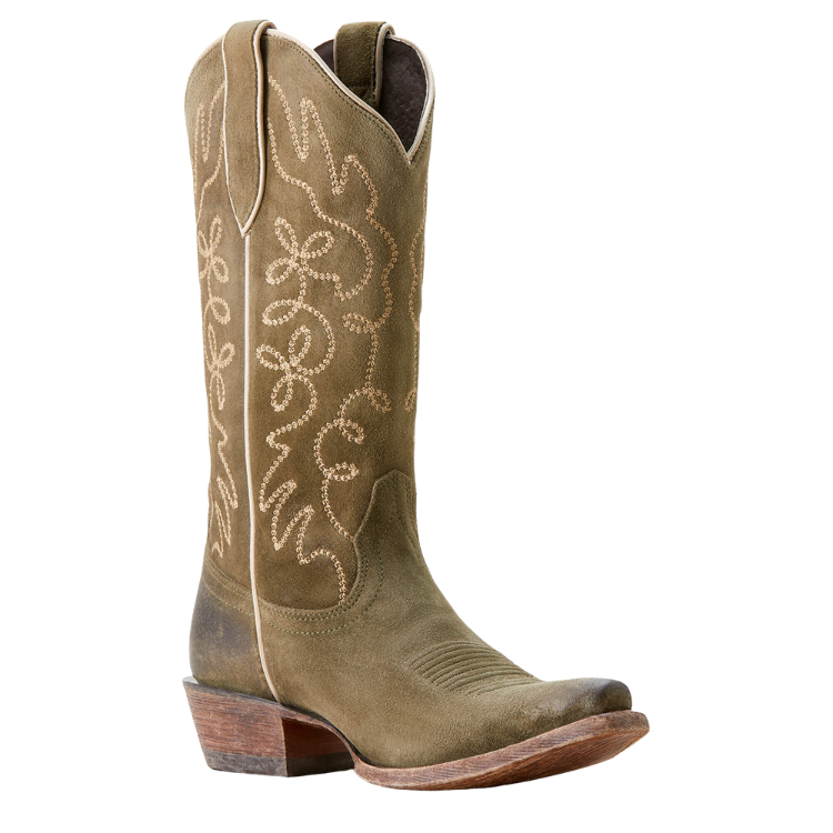 Ariat 10053792 Women's Jukebox Western Boot Soft Olive Suede