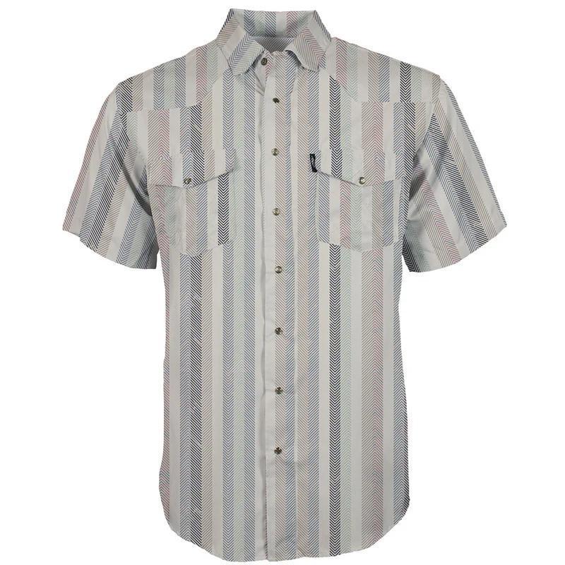 Hooey HT1861CRST Men's Sol Cream w/Baja Stripe Pattern Short Sleeve Pearl Snap Shirt