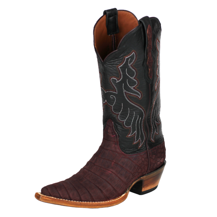 Black Jack LBGY7834-5C4 Women's Sueded Caiman Belly - Burgundy