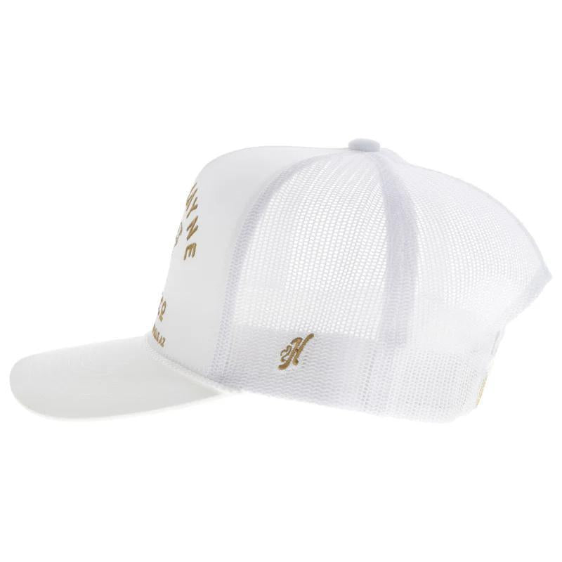 Hooey 2466T-WH John Wayne White Trucker with Mustard Stitched Logo