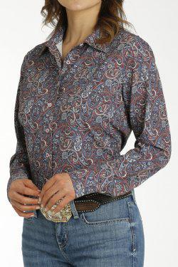 Cinch MSW9163024 WOMEN'S ARENAFLEX PAISLEY PRINT LONG SLEEVE BUTTON-DOWN WESTERN SHIRT
