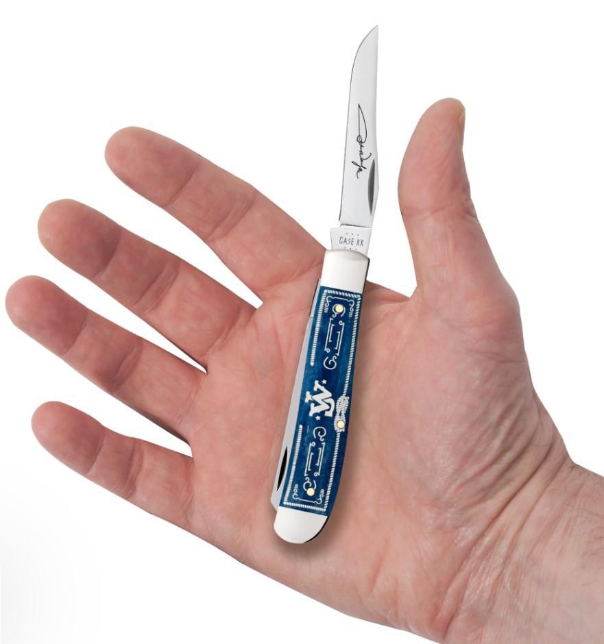 Case 10720 John Wayne Smooth Mini Trapper - Navy Blue Bone