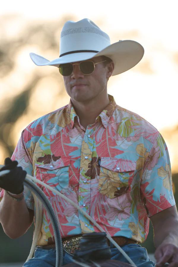 Hooey HT1861FL Men's Sol Multi Color Floral Short Sleeve Pearl Snap Shirt