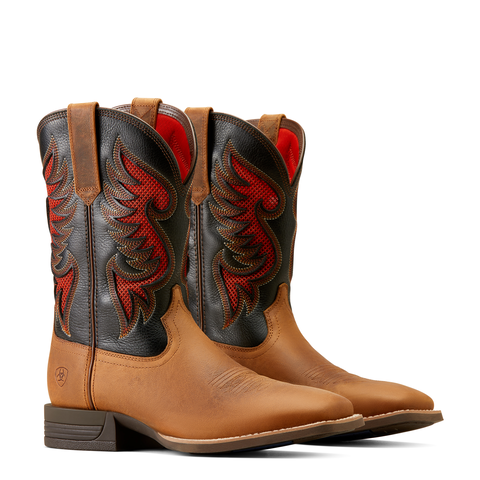 Ariat 10051036 Cowpuncher Ventek Sorrel Crunch Black Deertan