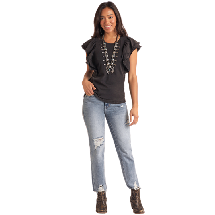 Panhandle LW51T05809 Women's Flutter Tee - Black