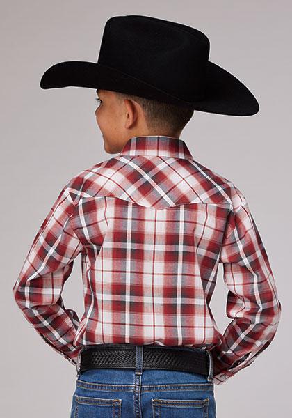 Roper 01-030-0101-4061 BOYS L/S SHIRT SNAP WOVEN PLAID