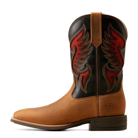 Ariat 10051036 Cowpuncher Ventek Sorrel Crunch Black Deertan