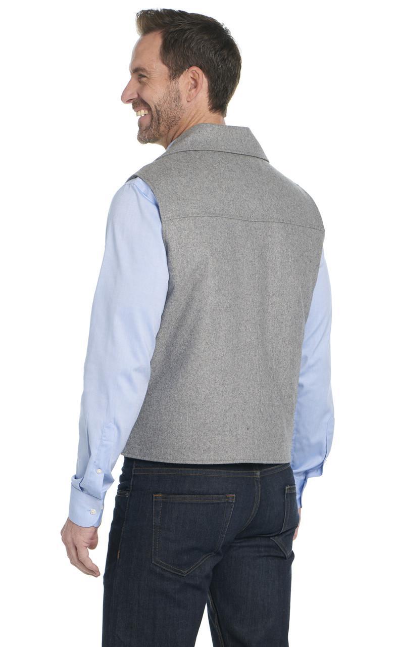Cripple Creek CR39066-45 Men's Wool Melton Dove Grey Vest with Conceal Carry Pocket