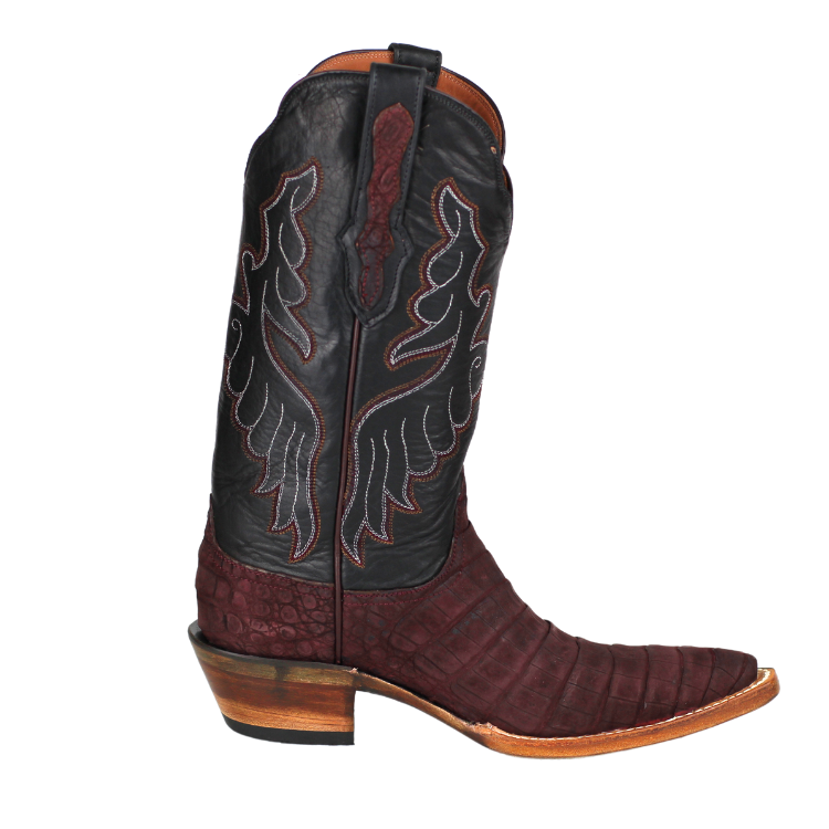 Black Jack LBGY7834-5C4 Women's Sueded Caiman Belly - Burgundy
