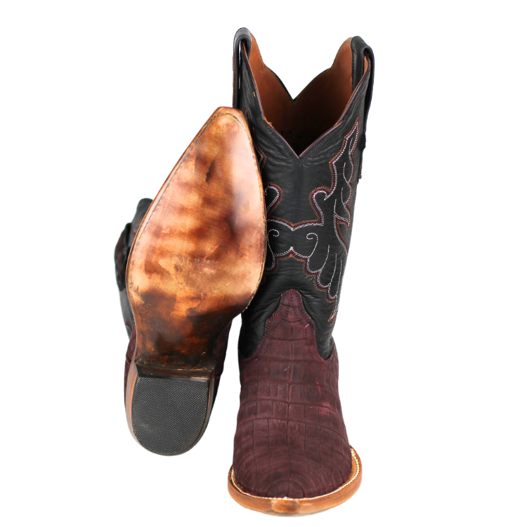 Black Jack LBGY7834-5C4 Women's Sueded Caiman Belly - Burgundy