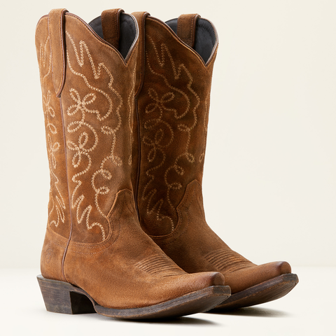 Ariat 10053790 Women's Jukebox Western Boot Dark Ginger Suede