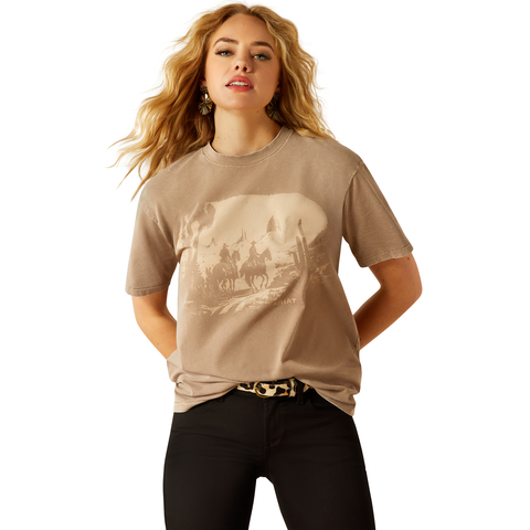 Ariat 10055131 Women's Western Mural T-Shirt Washed Greige