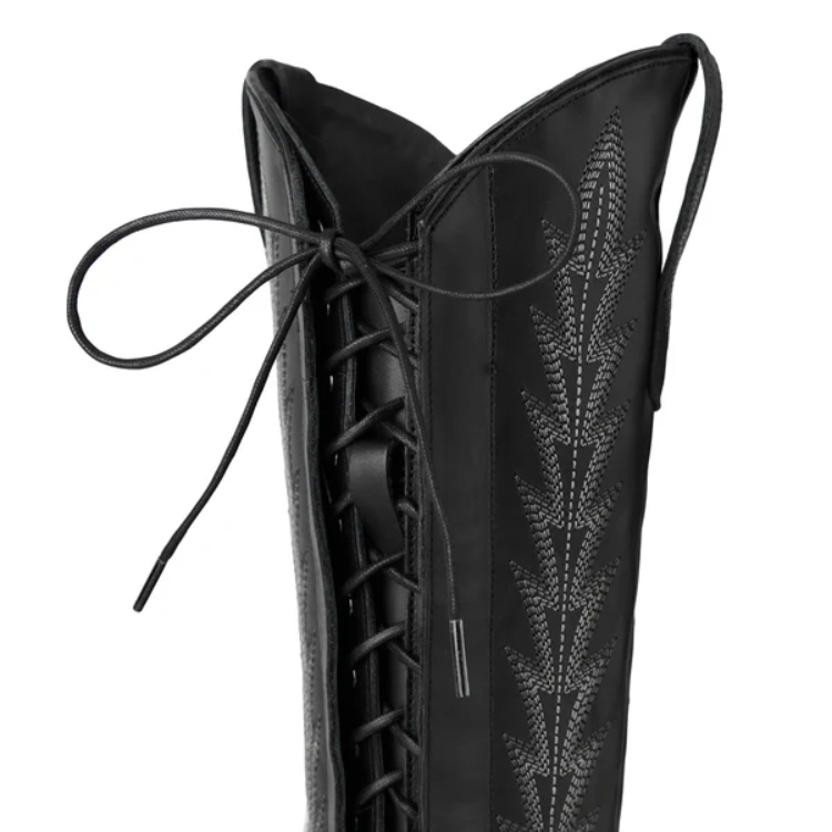Lane LB0562X Lexington Knee High Corset - Jet Black - Zipper