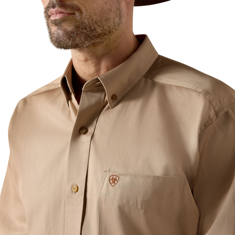 Ariat 10000505 Men's Solid Twill Classic Fit Shirt - Khaki