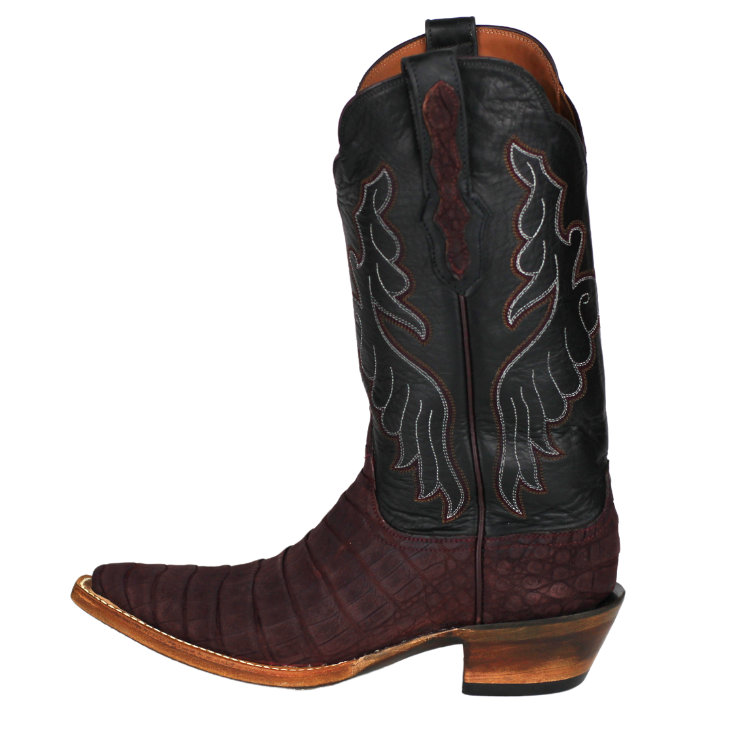 Black Jack LBGY7834-5C4 Women's Sueded Caiman Belly - Burgundy