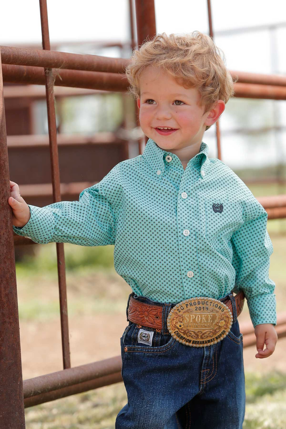 Cinch MTW7061343 Boy's L/S Print Light Blue