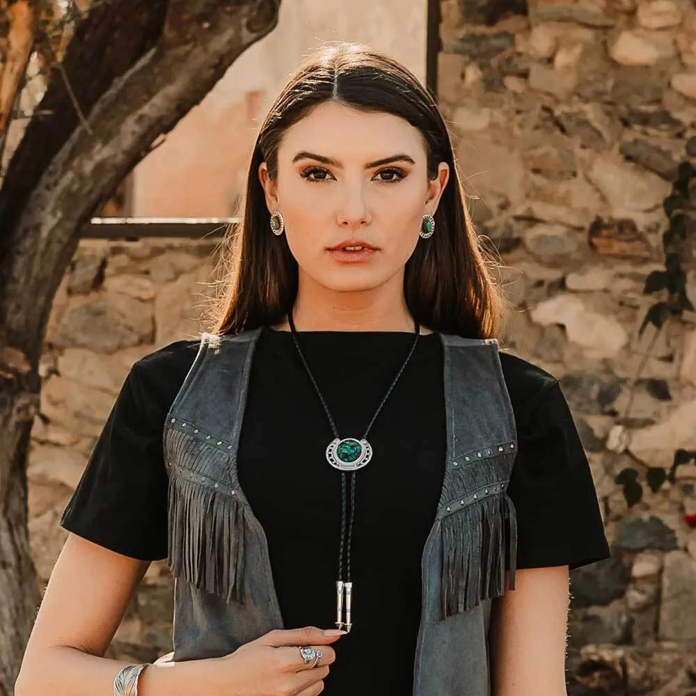 Montana Silversmith BT5150 The Pioneer's Turquoise Bolo Tie