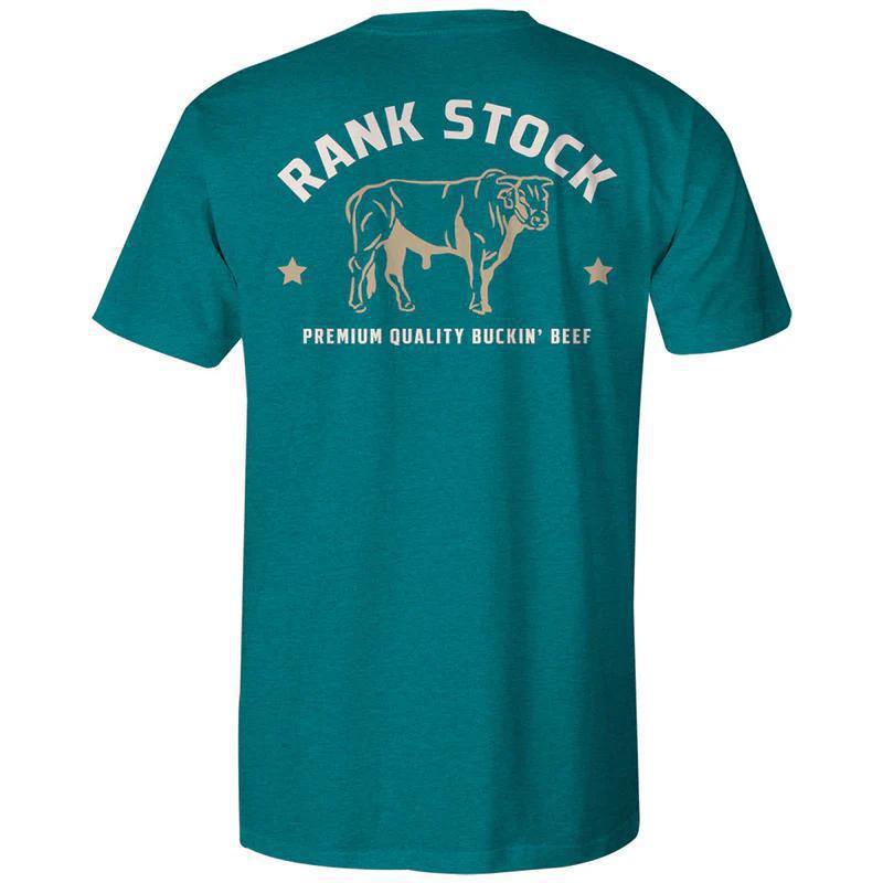 Hooey HT1684TL-Y YOUTH "CHARBRAY" TEAL HEATHERED RANK STOCK LOGO T-SHIRT