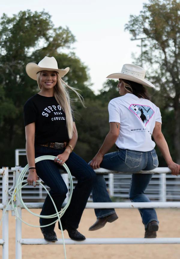 Hooey HT1785BK Women's "Support Real Cowgirls" T-Shirt