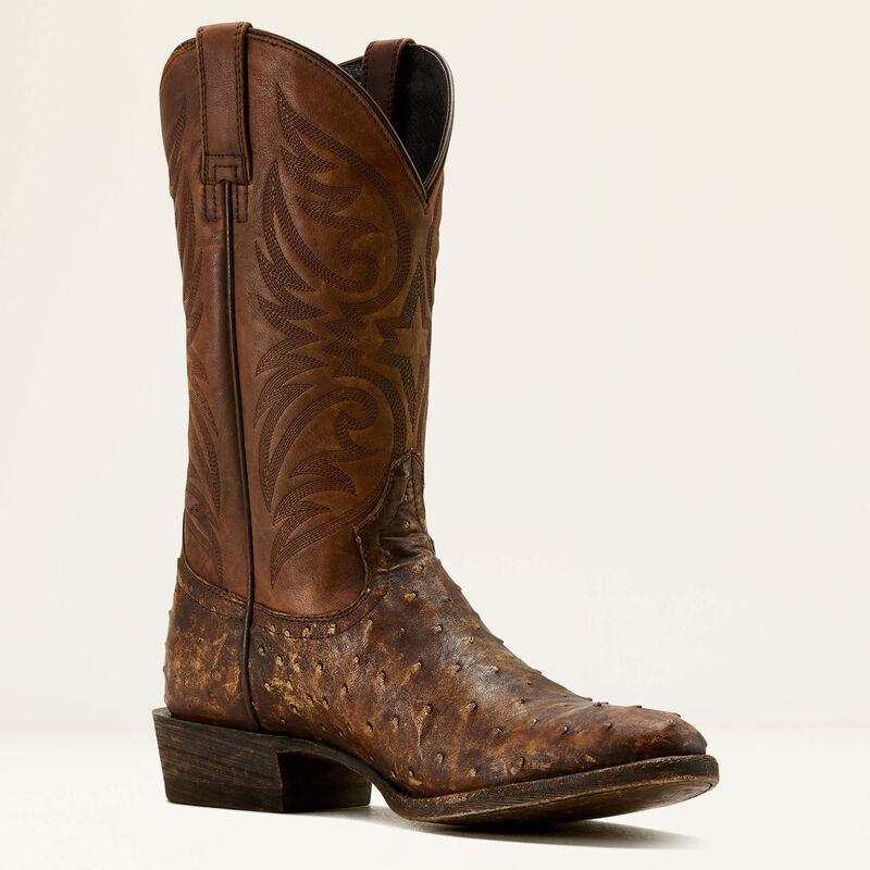 Ariat 10058161 Men's Vesper Full Quill Ostrich Stonewash & Basic Tan