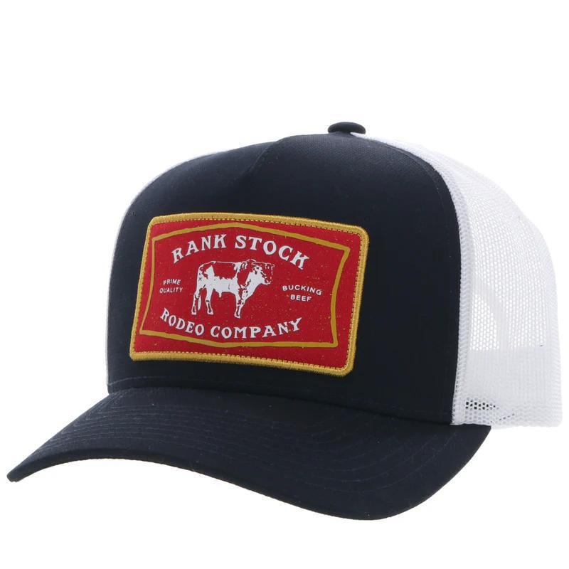 Hooey 2361T-BKWH "RANK STOCK" BLACK/WHITE W/RED & YELLOW HAT