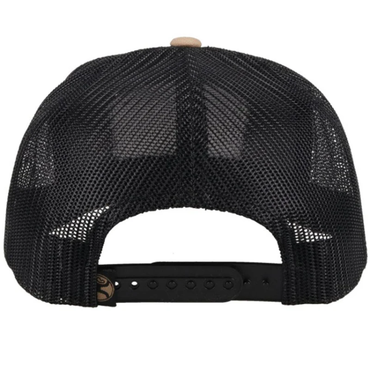 Hooey 2108T-TNBK Trip Tan / Black 6 Panel Trucker with Black/Grey Rectangle Patch