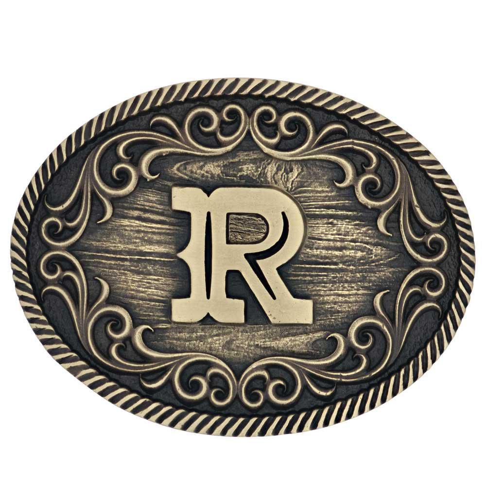 Montana Silversmith A915 Filigree Initial Attitude Belt Buckle