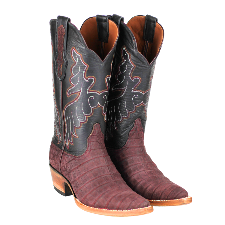 Black Jack LBGY7834-5C4 Women's Sueded Caiman Belly - Burgundy