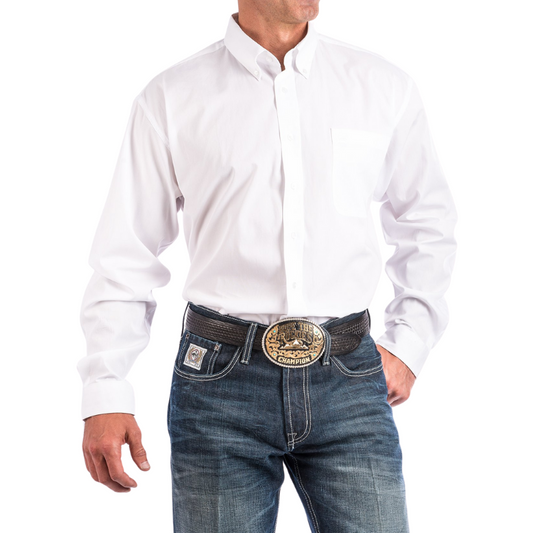 Cinch MT10320020 Men's Solid White Button-Down Western Shirt