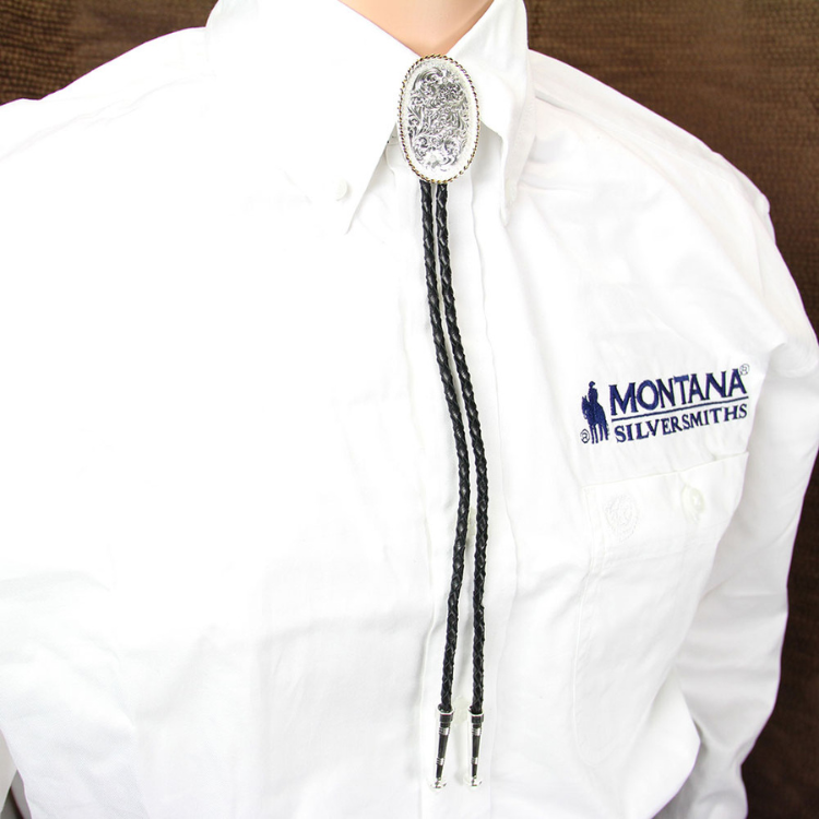 Montana Silversmith BT39 Engraved Silver Bolo Tie