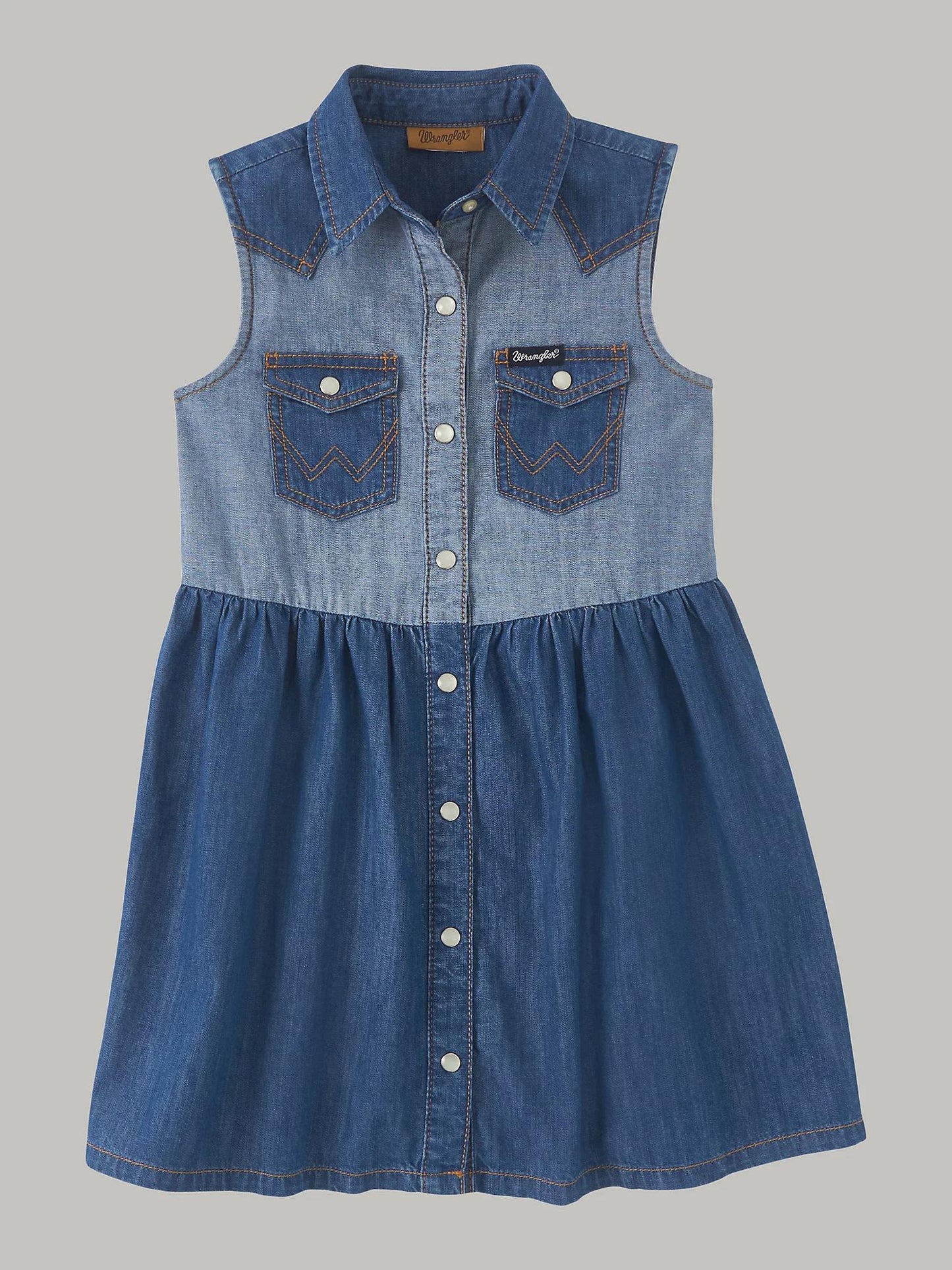 Wrangler® 112346570 Girls Denim Western Dress