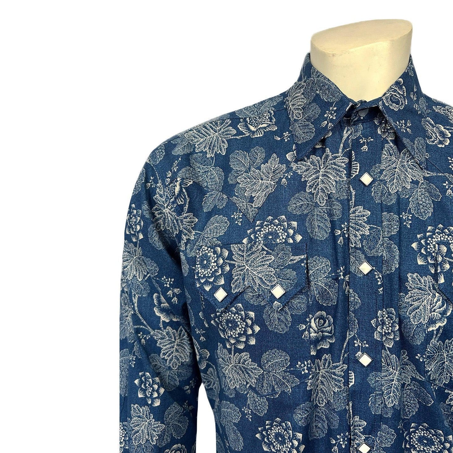 Rockmount 642-NVY Men's Long Sleeve Navy Floral Print Western Shirt