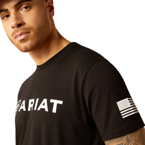 Ariat 10054197 Men's Ariat Shield Flag T-Shirt Black