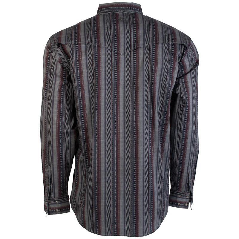 Hooey HT1763GYSP Dos Sol Men's Long Sleeve Pearl Snap Grey/Serape