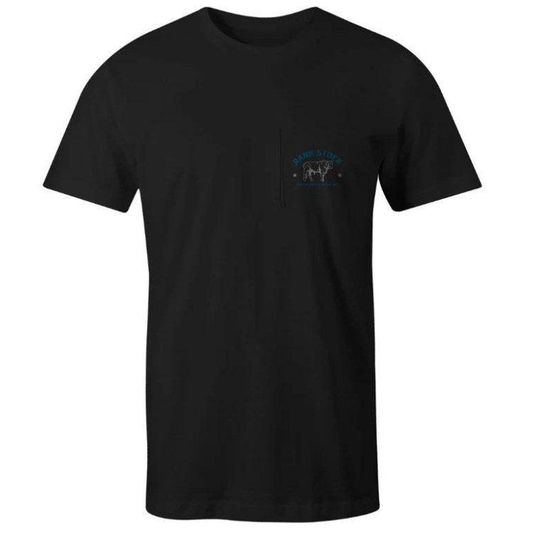 Hooey HT1684BK-Y YOUTH "CHARBRAY" BLACK W/GREY/BLUE RANK STOCK LOGO T-SHIRT