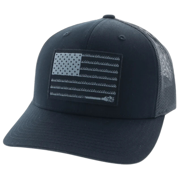 Hooey 1905T-BK Liberty Roper Black / Black Trucker Cap