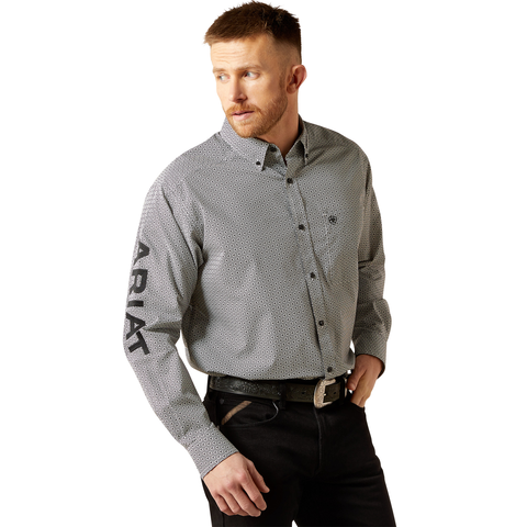 Ariat 10065815 MNS TEAM PABLO LS SHRT WHITE/BLACK