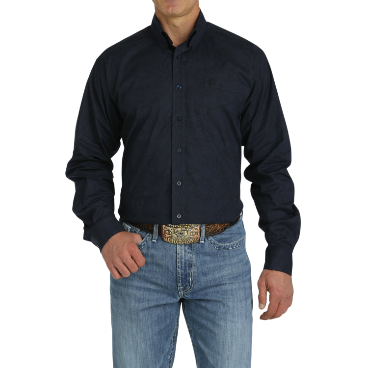 Cinch MTW1105774 MEN'S PAISLEY STRETCH BUTTON-DOWN WESTERN SHIRT - NAVY